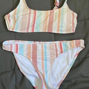 Womens xhilaration striped bikini SIZE LARGE